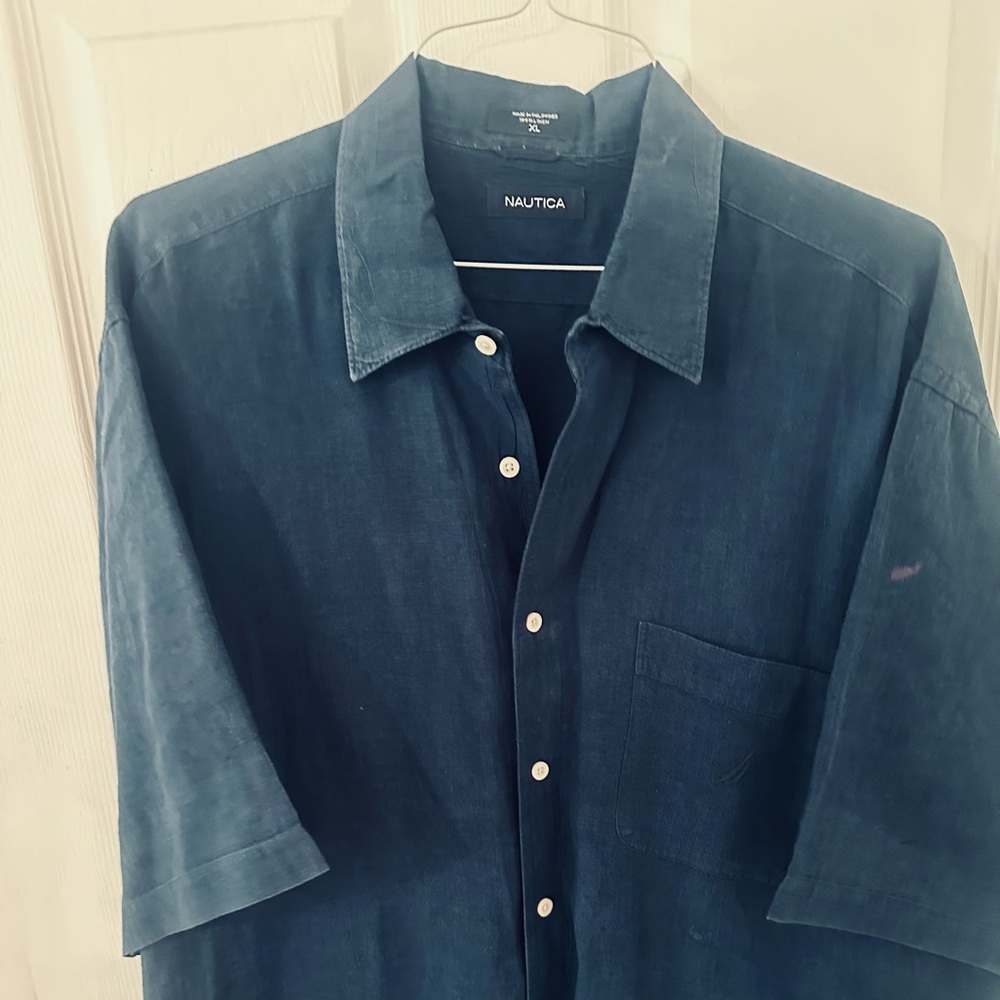 Nautica Navy Button-Up Shirt